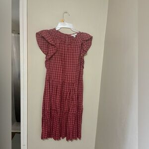Time and Tru Red Plaid Ruffle Dress
